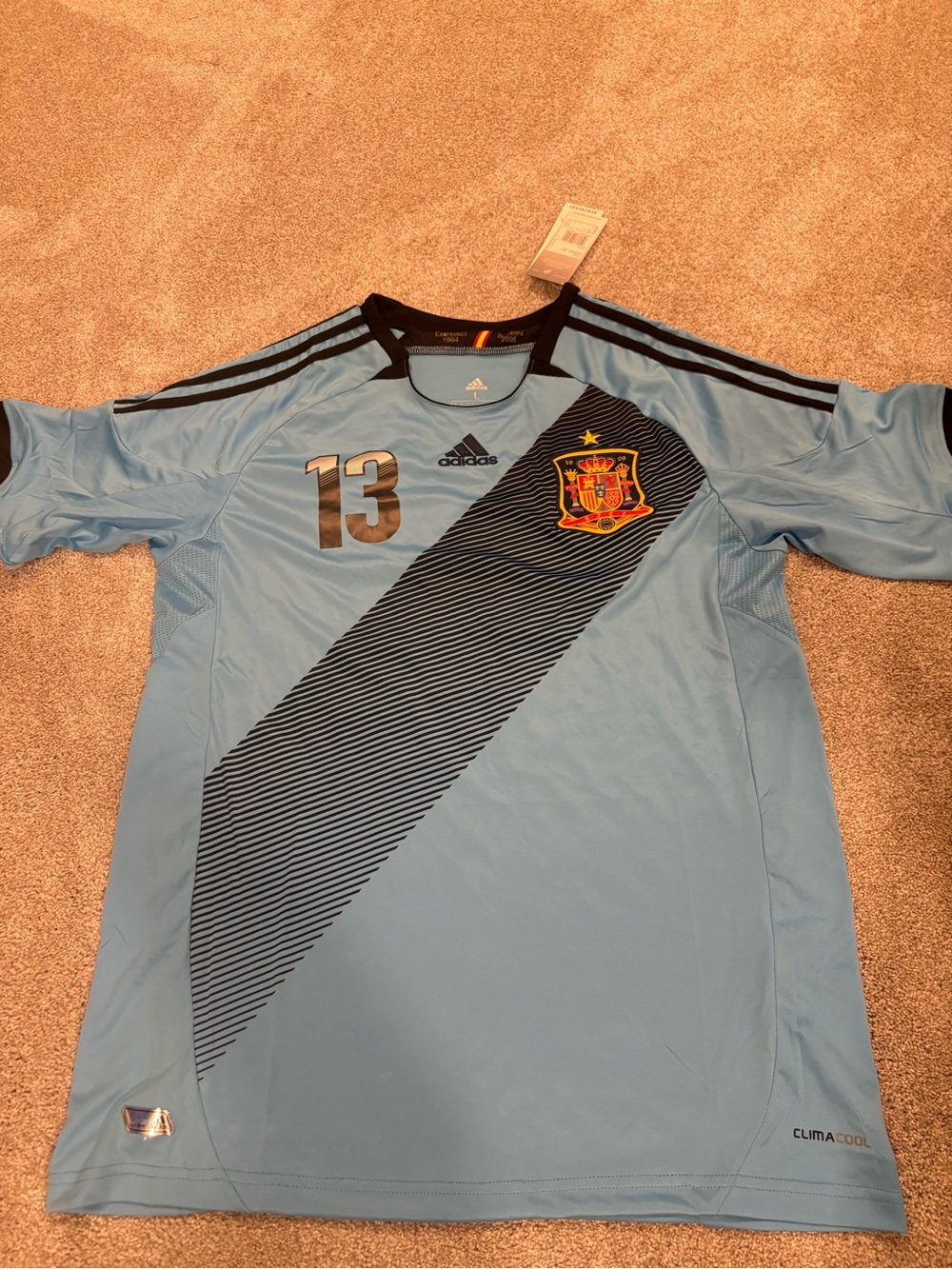 Adidas euro 2012 away Spain #13 Juan Mata slim fit jersey